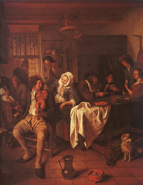 Jan Steen Inn with Violinist Card Players France oil painting art
